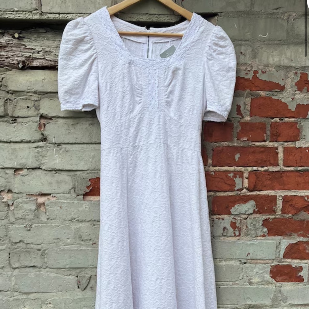 White Embroidered Vintage Maxi Dress